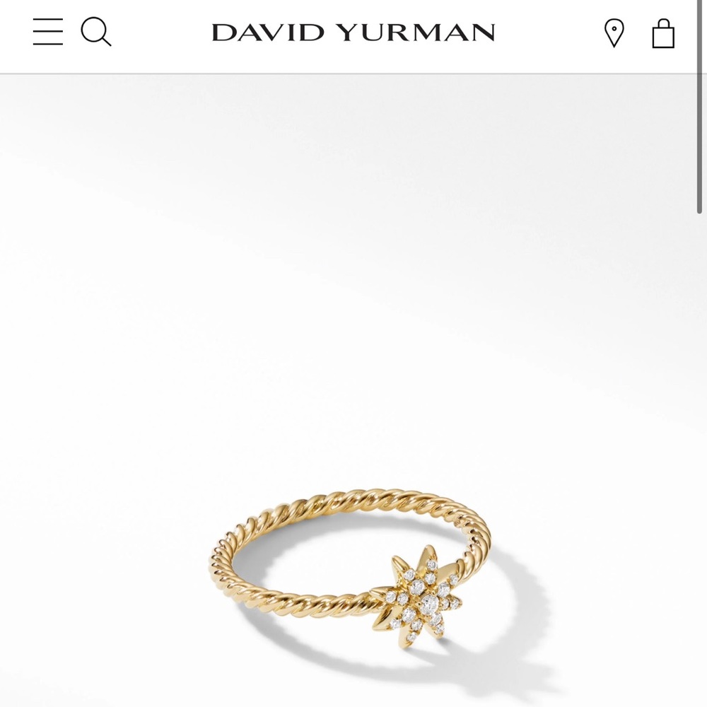 Davis Yurman Starburst Station Ring in 18K Yellow Gold with Full Pavé Diamonds